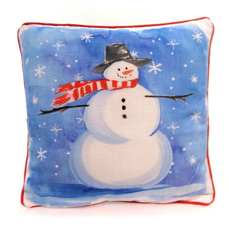 Primitives By Kathy 15.0 Inch Snowflake Snowman Pillow Home Decor Sofa Throw Throw Pillows, 1 of 3