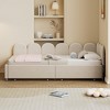 Twin Size Upholstered Daybed with 2 Drawers and Soft Fabric Headboard - 2 of 4