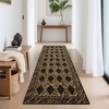 Modern Washable Area Rug, Checkered Leopard Print Floor Cover with Non Slip Backing, Low Pile Stain Resistant Indoor Carpet - 2 of 4
