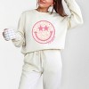 Simply Sage Market S.W.Smiley Floral Smiley Face Lightweight Garment Dyed Sweatshirt - 2 of 4