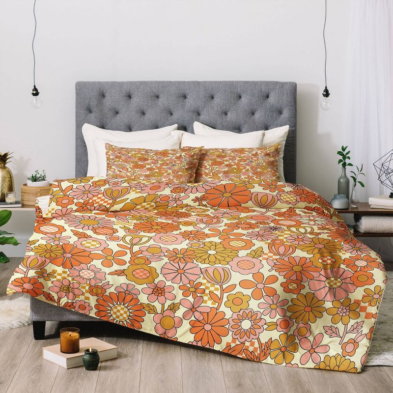 Jenean Morrison Checkered Past in Coral Comforter Set Orange/Pink - Deny Designs, 5 of 6