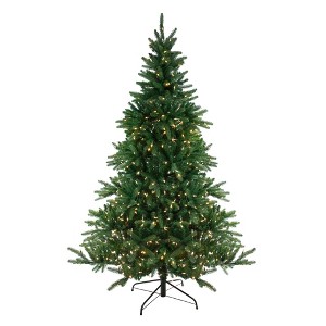 Northlight Real Touch™️ Pre-Lit Full Noble Fir Artificial Christmas Tree - 6.5' - Dual Color LED Lights - 1 of 4