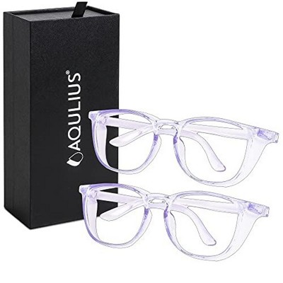 Impresa 2 Pack Stylish Safety Glasses Goggles Scratch Resistant Blue Light Glasses for Women Nurses, Blue