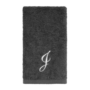 Avanti  Granite with Silver Script Monogram Bath Towel Letter   J - 1 of 3