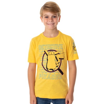 Pokemon Detective Pikachu Big Boys Short Sleeve T-shirt Yellow : Target