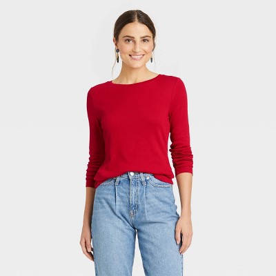 Women's Long Sleeve Ribbed T-shirt - A 