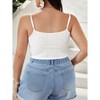Plus Size Eyelet Cami Top V-Neck Spaghetti Strap Crop Top Casual & Beach Summer Top - 3 of 4