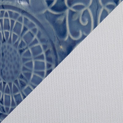 Bijou Blue Ceramic Table Lamp with White Shade and Crystal Base