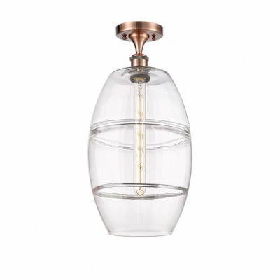 Vaz - 1 Light Semi-Flush Mount In Industrial Style-19.75 Inches Tall and 10 Inches Wide