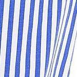 blue and white striped with white top