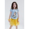 Disney Moana Princess Frozen Rapunzel Jasmine Belle Girls T-Shirt Tulle Skirt and Scrunchie 3 Piece Outfit Set Little Kid to Big Kid - 2 of 4