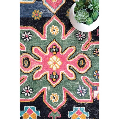 Handmade Multicolor Floral Wool Rectangular Area Rug 5'0"x8'0"