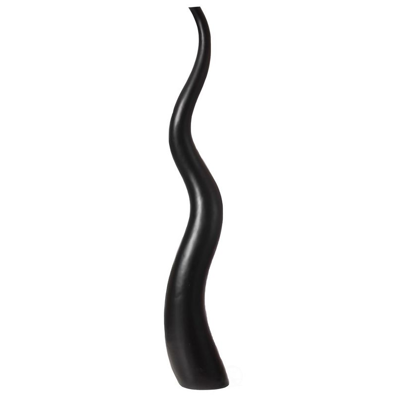 Uniquewise Tall Animal Horn Shape Floor Vase: Elegant Ceramic Black Accent for Entryway, or Living Room Decor - Nature-Inspired Modern Antler Design, 3 of 9