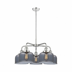 Bell - 5 Light Stem Hung Chandelier In Art Deco Style-14.75 Inches Tall and 26 Inches Wide - 1 of 1