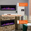 80" Recessed Electric Fireplace with WiFi & Remote, Wall-Mounted Smart Heater with 12 Flame Colors for Living Room & Bedroom - 2 of 4