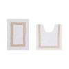 Hotel 2 PC Bath Rug 100% Premium Cotton Tufted Weave Two Tone Reversible Bathroom Rug, Super Soft Absorbent, Machine Washable Bath Mat - 2 of 4