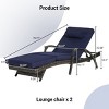 Foldable Wicker Outdoor Patio Chaise Lounge Set Of 2,Outdoor Reclining Lounge Chair Recliner Up To 150° With Cushion And Armrest -Maison Boucle - 4 of 4