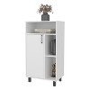 FM FURNITURE Blackwater Cabinet with Open Storage and 1 Door, White - 2 of 4