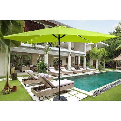 CAVINAS 10 x 6.5FT Patio Umbrella with LED Light and Crank,8 Ribs Market Patio Umbrella with Push Button for Backyard,Poolside,Deck
