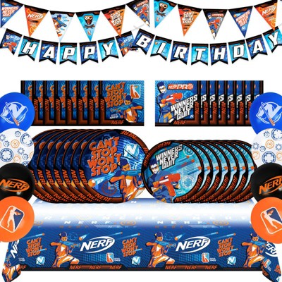 Treasures Gifted Nerf Party Supplies Complete Set for 16 Guests