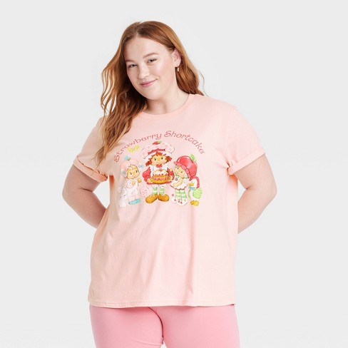 Women's Plus Size Strawberry Shortcake Short Sleeve Graphic T-shirt - Pink  3x : Target