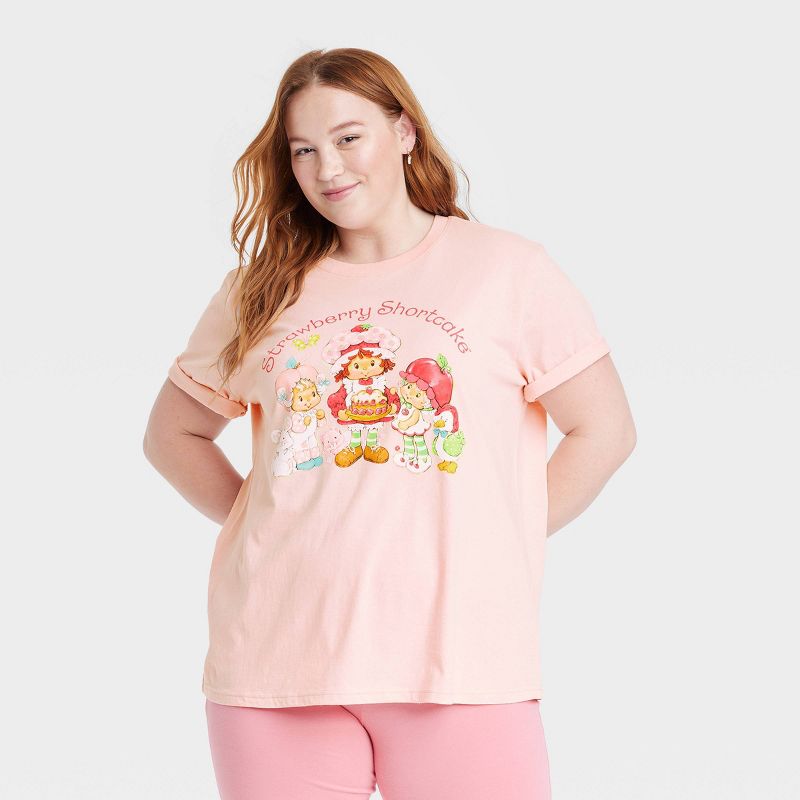 Women's Strawberry Shortcake Short Sleeve Graphic T-Shirt - Pink, 1 of 6