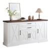 LIVAREEmlen 63" Farmhouse Baker's Racks with 2 Drawers & Door Rack and Adjustable Shelves for Kitchen,Living Room, Entryway,Dining Room - 2 of 4
