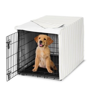 Sweet Jojo Designs Boy, Girl, Unisex/Gender Neutral Dog Crate Kennel Cover 36in. Stripe White and Grey - 1 of 4