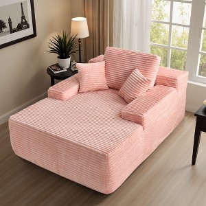 XIZZI 67" Oversized Chaise Lounge Indoor, Upholstered Sofa Bed with Throw Pillows, No Assembly Required, Plush Chair Bed for Living Room - 1 of 4