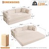 78.7" Corduroy Convertible Couch - Folding sofa bed with 2 pillows, no assembly required. Perfect for living room, bedroom & dorm. - 3 of 4
