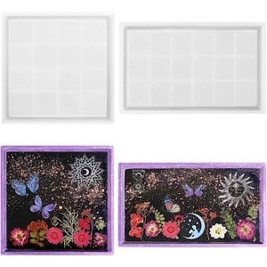 JDICTION Rectangle & Square Silicone Mold - Shiny Resin Tray With Sides For Rolling/Making Sided Trays - 1 of 4