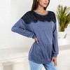Anna-Kaci Women's Top with Lace Yoke Detail and Relaxed Fit - 2 of 4
