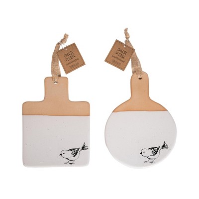 Transpac Dolomite Serving Board Set of 2 Multicolored Trays Tabletop Decoration for Indoor Use Perfect Gift for Hosts