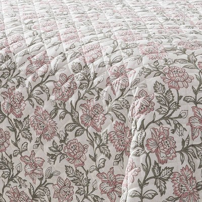 Lush Decor Lush Décor Full/Queen Zara Floral Block Reversible Quilts Pink — фото 5