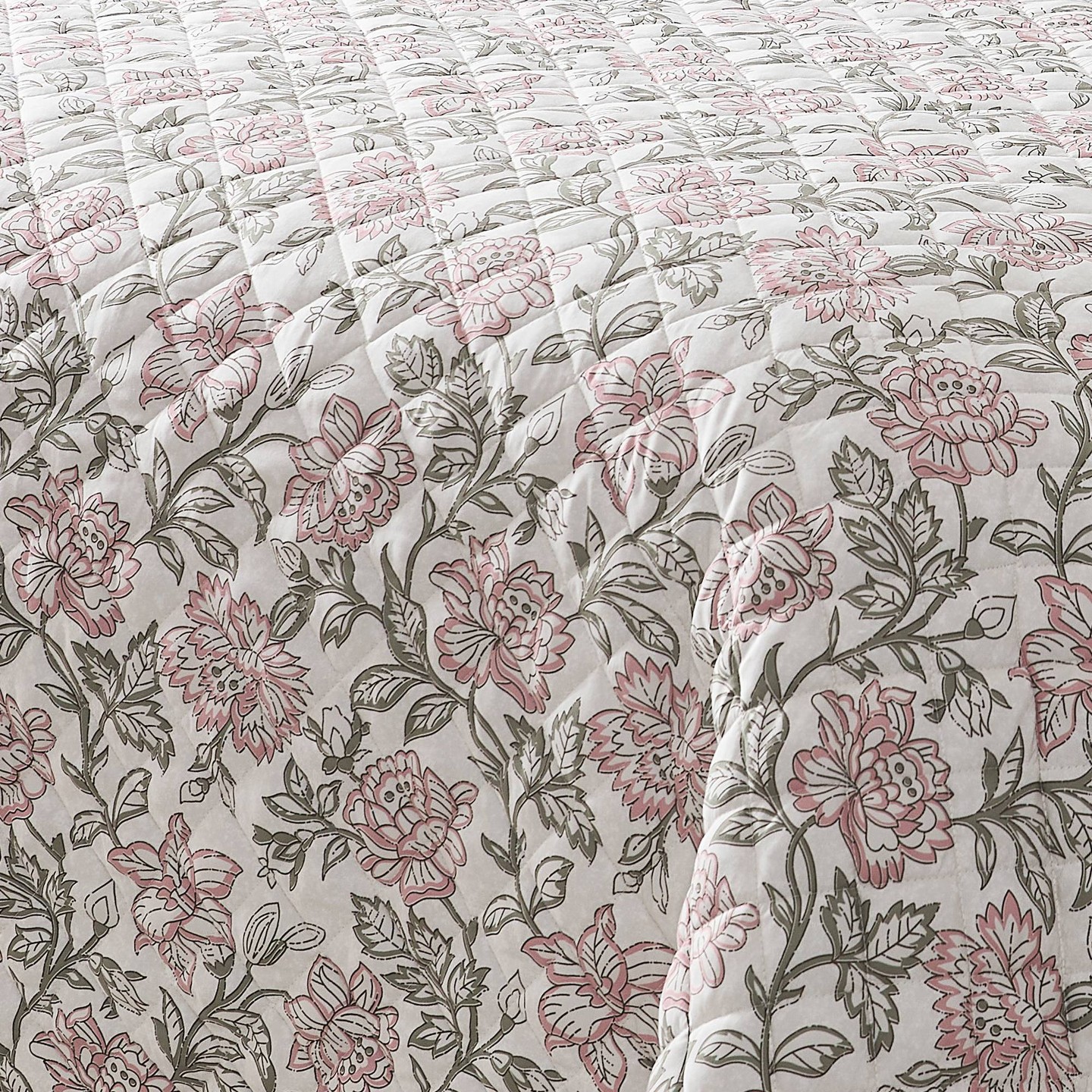 Покрывала Lush Decor Full/Queen Zara Floral Block Reversible Quilts Pink, цвет: С принтом — фото 5