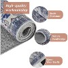 Blue Vintage Runner Rug – Washable, Foldable, Distressed Print Carpet for Entryway & Living Room - 4 of 4