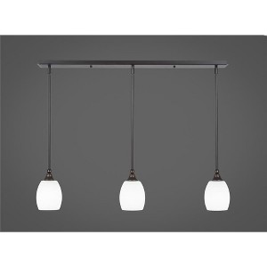 Toltec Lighting Any 3 - Light Chandelier in  Dark Granite with 5" White Linen  Shade - 1 of 1