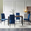 Okak Modern Nordic Velvet Dining Chairs Set of 4, Kitchen Side Chairs with Gold Metal Legs & High Back Cushion for Dining Room - 4 of 4