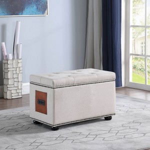 Storage Ottoman with Charging Station - Ore International - 1 of 4