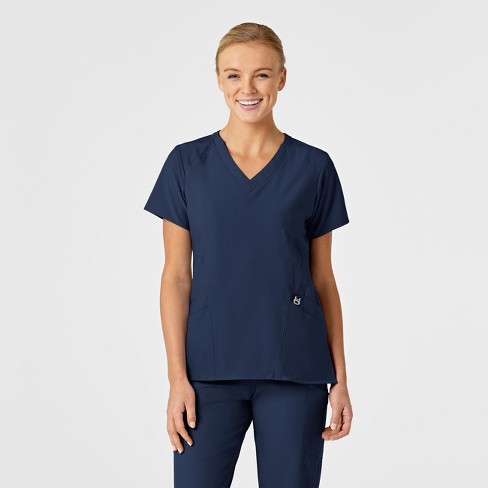 Wink Women's Stylized V-neck Scrub Top, Navy, Xxs : Target