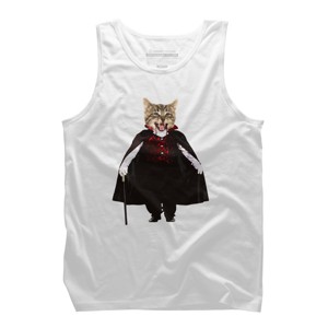 Men's Design By Humans Catcula Cat Kitten Dracula Cute Funny Halloween t shirt By JOHANNESART Tank Top - 1 of 3