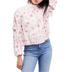 Free People Womens Wildflower Honey Floral Knit Blouse - 1 of 1