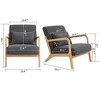 Mid Century Modern Accent Chair, Upholstered Reading Armchair With Backrest Waist Cushion, Single Sofa Armchair for Living Room Bedroom Balcony - 3 of 4