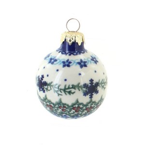 Blue Rose Polish Pottery Vena Small Christmas Ball - 1 of 1