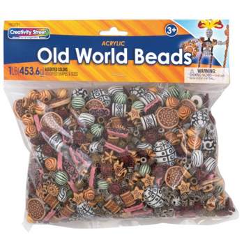 Creativity Street Old World Acrylic Beads, Assorted Colors and Designs,  Assorted Sizes and Shapes, 1 Pound