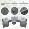 Sapphtopaz 10-Piece PE Rattan Outdoor Patio Sofa Set, Modular Sectional Sofa with Glass Tables, Storage Stools & Ottomans, Outdoor Sofa Set - 3 of 4