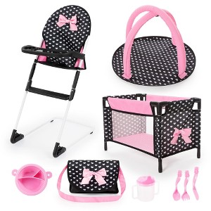 Baby Doll Travel Set W/ Bed, Highchair, Playground & Accessories, 9 Pieces - 1 of 4