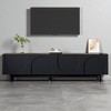 Graceful TV Stand with Arch Cabinets for TVs Up to 78 Inch, Minimalist Entertainment Center with Solid Wood Legs and Adjustable Shelves - 2 of 4
