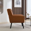 CENGHU Leather Material Ergonomics Accent Chair, Modern Upholstered Living Room Chair With Black Legs, for Indoor Home - 2 of 4