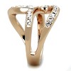 Slickblue Women's Rose Gold Twist Knot Stainless Steel Ring – Clear Synthetic Crystal Accent, Modern Design, size 5–10 - 4 of 4